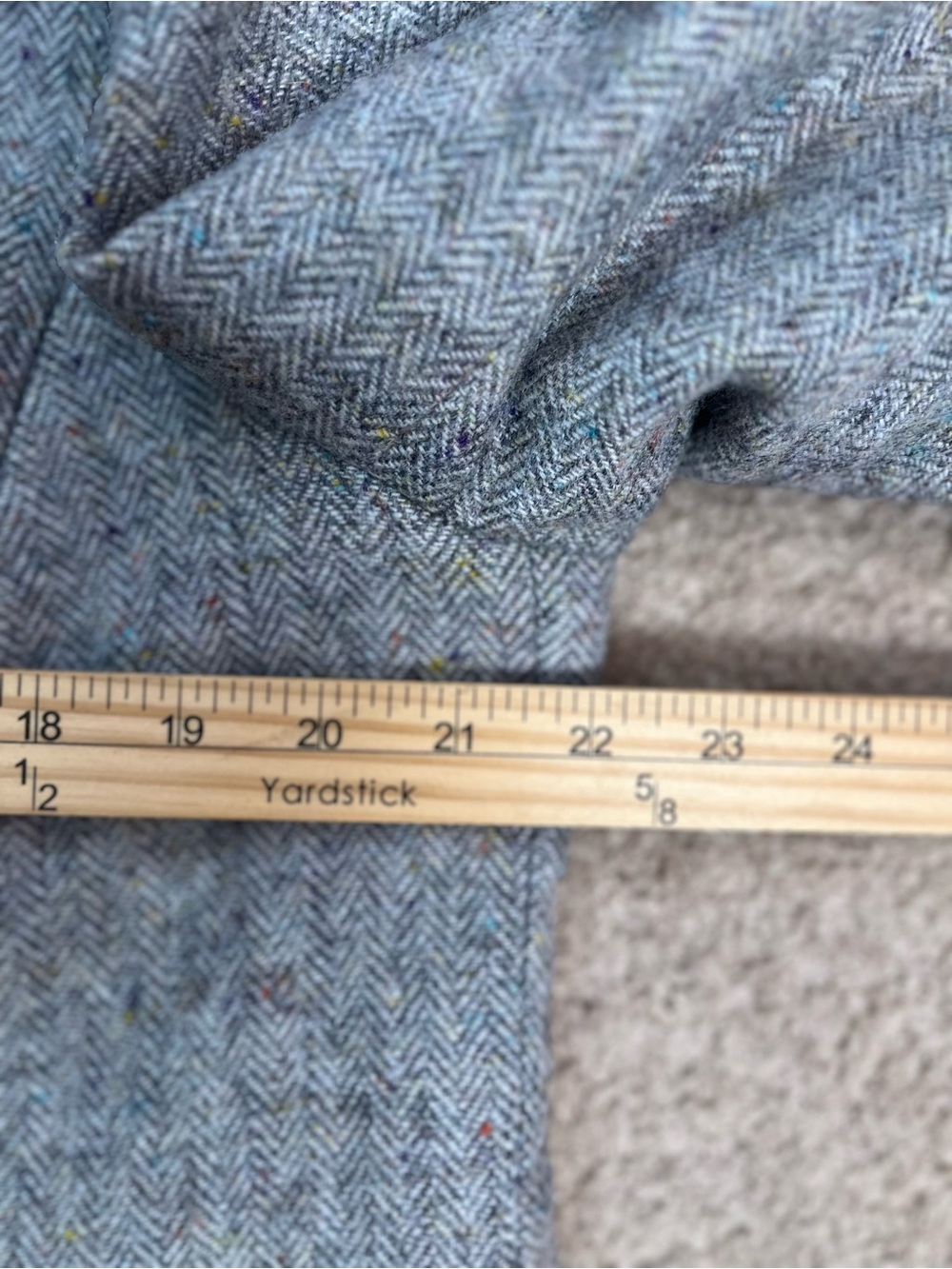 Talbots Woman Aberdeen Herringbone Tweed Blazer 14W Grey Wool Preppy Classic - Picture 10 of 11